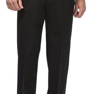 Haggar Men’s Premium No-Iron Khaki Classic Fit Pants with Expandable Waist and Flat Front