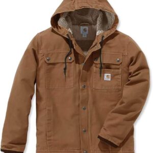 Carhartt Men’s Relaxed Fit Sherpa-Lined Washed Duck Utility Jacket